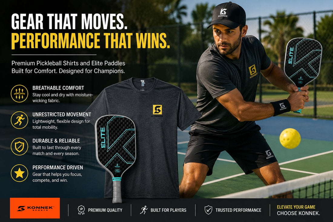 Pickleball player wearing breathable pickleball shirts on court