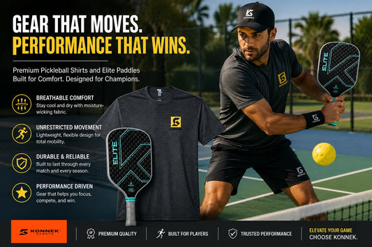 Pickleball player wearing breathable pickleball shirts on court