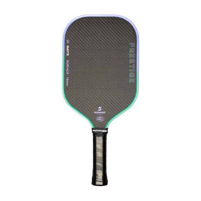 Pickleball paddle with carbon fiber texture on a white background with Konnek Sports Logo