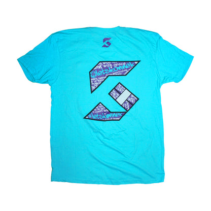 Turquoise t-shirt with Konnek Sports Logo
